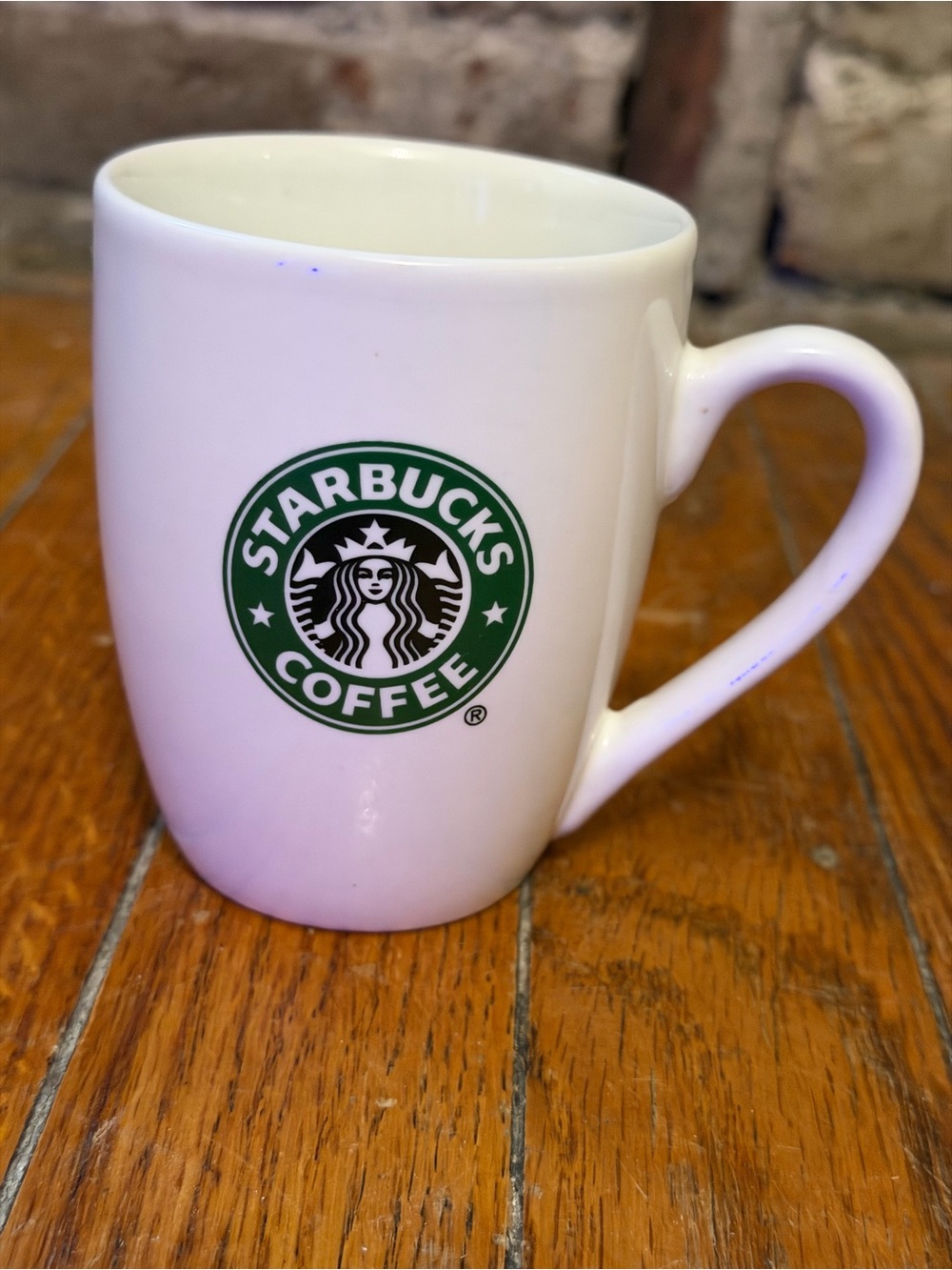 Vintage 2007 Starbucks White Ceramic Mug with Green Logo